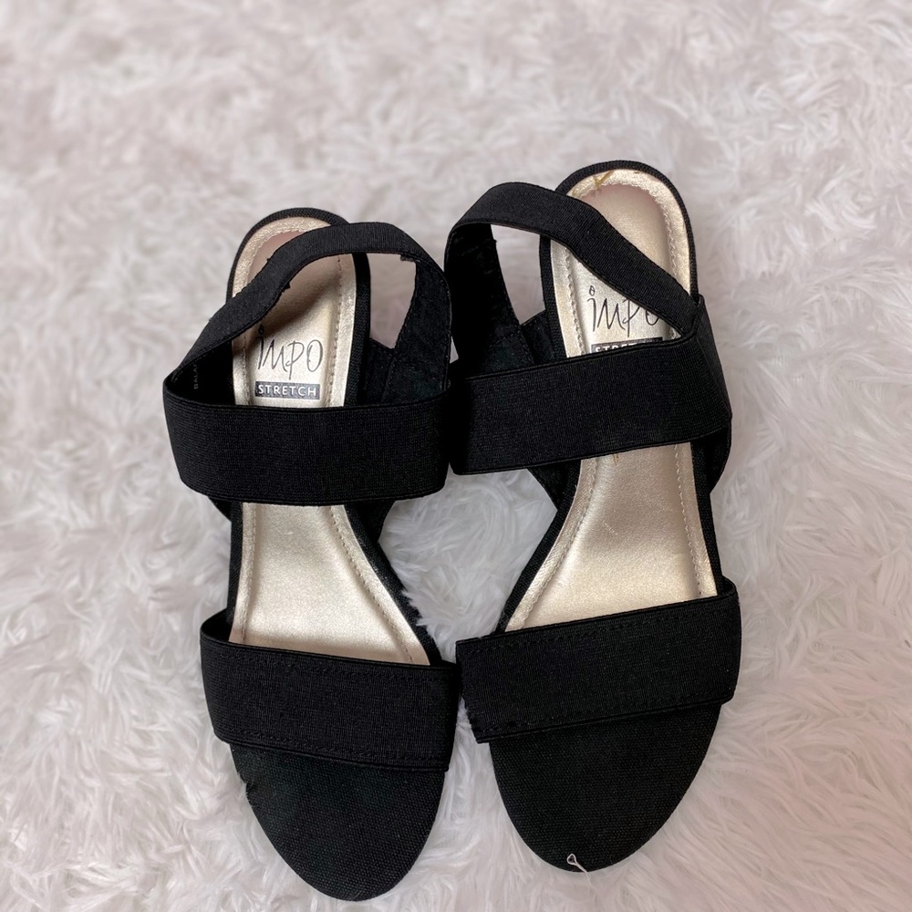 Women Black Stretch Wedges Size 6